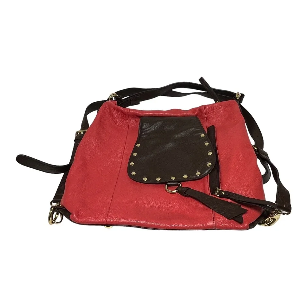 SHARIF Leather Decorative Handbag Satchel‎ Purse ANIMAL PRINT LINING